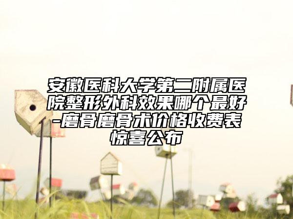 安徽醫(yī)科大學(xué)第二附屬醫(yī)院整形外科效果哪個(gè)最好-磨骨磨骨術(shù)價(jià)格收費(fèi)表驚喜公布