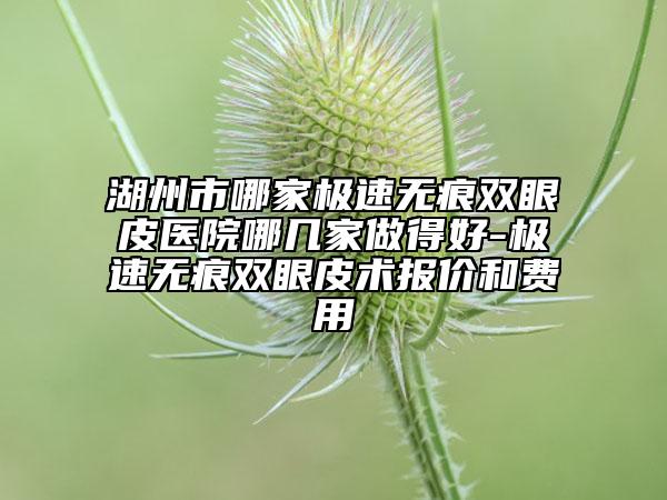 湖州市哪家極速無痕雙眼皮醫(yī)院哪幾家做得好-極速無痕雙眼皮術報價和費用