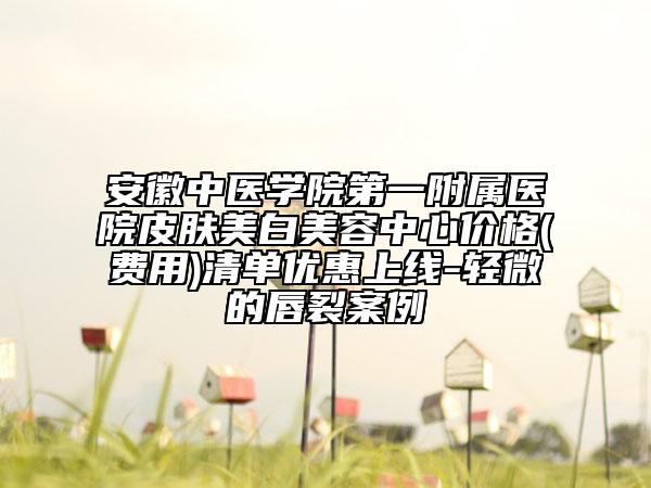 安徽中醫(yī)學(xué)院第一附屬醫(yī)院皮膚美白美容中心價格(費用)清單優(yōu)惠上線-輕微的唇裂案例