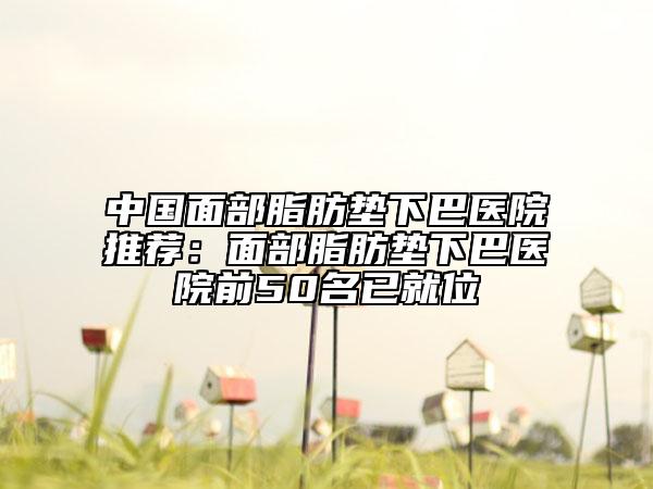 中國面部脂肪墊下巴醫(yī)院推薦：面部脂肪墊下巴醫(yī)院前50名已就位