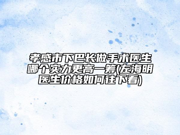 孝感市下巴長做手術(shù)醫(yī)生哪個(gè)實(shí)力更高一籌(左海明醫(yī)生價(jià)格如何往下看)