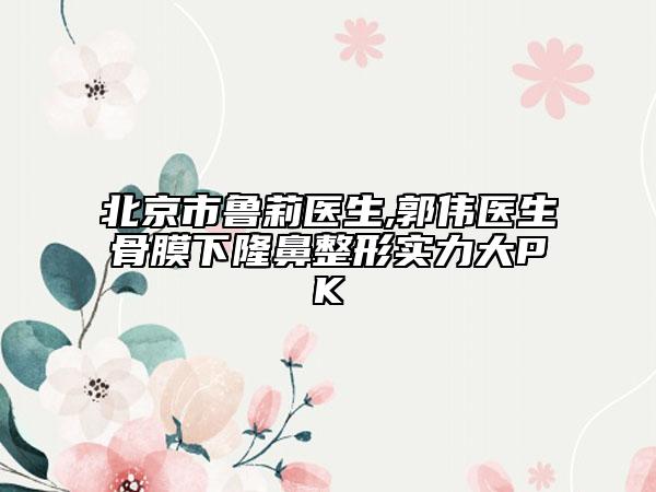 北京市魯莉醫(yī)生,郭偉醫(yī)生骨膜下隆鼻整形實力大PK