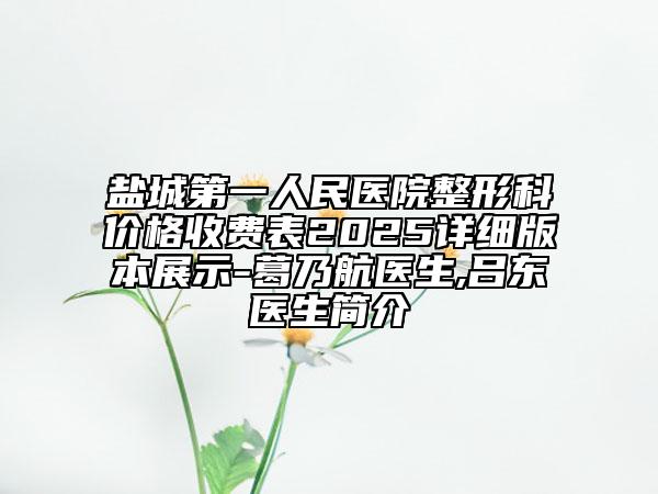 鹽城第一人民醫(yī)院整形科價(jià)格收費(fèi)表2025詳細(xì)版本展示-葛乃航醫(yī)生,呂東醫(yī)生簡(jiǎn)介