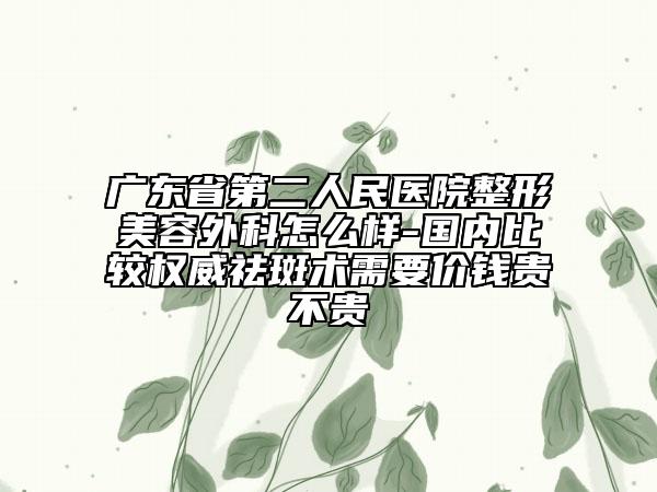 廣東省第二人民醫(yī)院整形美容外科怎么樣-國內(nèi)比較權(quán)威祛斑術(shù)需要價(jià)錢貴不貴