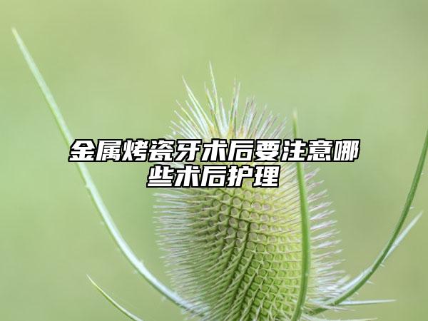 金屬烤瓷牙術(shù)后要注意哪些術(shù)后護(hù)理