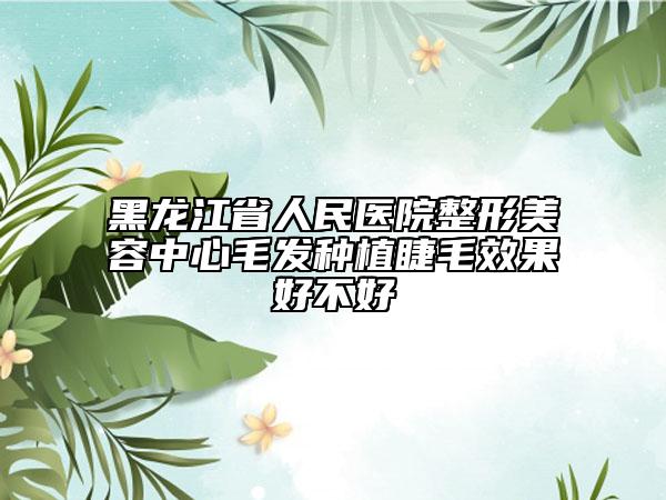 黑龍江省人民醫(yī)院整形美容中心毛發(fā)種植睫毛效果好不好