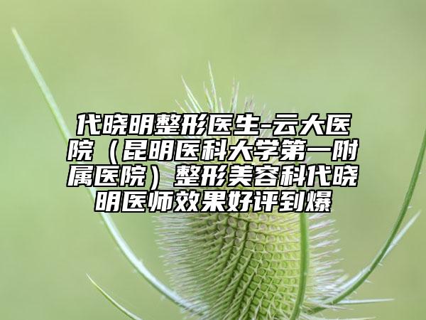 代曉明整形醫(yī)生-云大醫(yī)院(昆明醫(yī)科大學(xué)第一附屬醫(yī)院)整形美容科代曉明醫(yī)師效果好評(píng)到爆