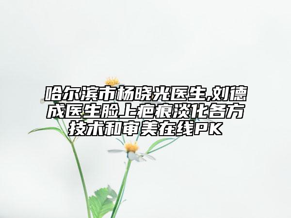 哈爾濱市楊曉光醫(yī)生,劉德成醫(yī)生臉上疤痕淡化各方技術(shù)和審美在線PK