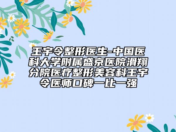 王宇令整形醫(yī)生-中國醫(yī)科大學(xué)附屬盛京醫(yī)院滑翔分院醫(yī)療整形美容科王宇令醫(yī)師口碑一比一強