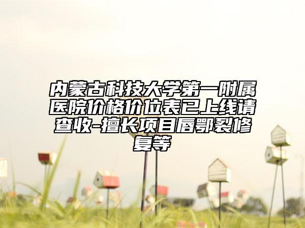 內(nèi)蒙古科技大學(xué)第一附屬醫(yī)院價格價位表已上線請查收-擅長項目唇鄂裂修復(fù)等