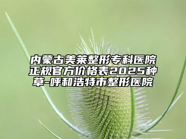 內(nèi)蒙古美萊整形?？漆t(yī)院正規(guī)官方價格表2025種草-呼和浩特市整形醫(yī)院