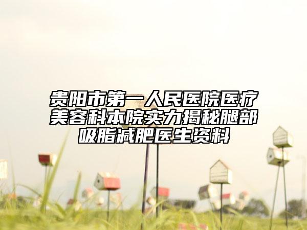 貴陽市第一人民醫(yī)院醫(yī)療美容科本院實力揭秘腿部吸脂減肥醫(yī)生資料