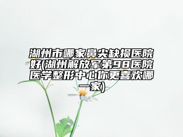 湖州市哪家鼻尖缺損醫(yī)院好(湖州解放軍第98醫(yī)院醫(yī)學整形中心你更喜歡哪一家)