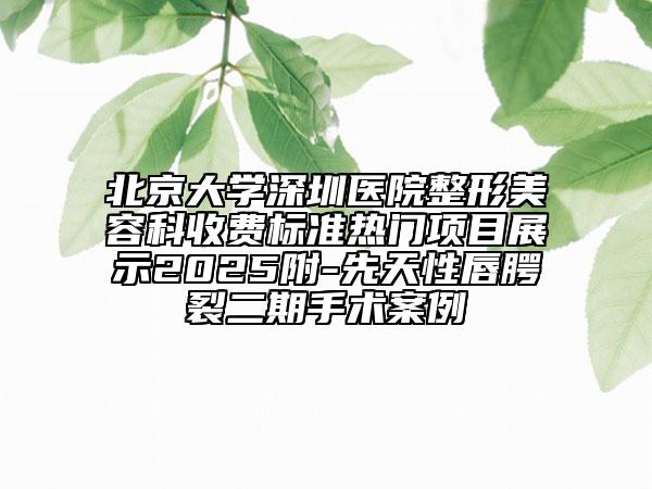 北京大學(xué)深圳醫(yī)院整形美容科收費(fèi)標(biāo)準(zhǔn)熱門項(xiàng)目展示2025附-先天性唇腭裂二期手術(shù)案例