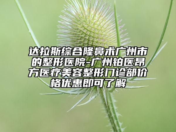 達(dá)拉斯綜合隆鼻術(shù)廣州市的整形醫(yī)院-廣州鉑醫(yī)昂方醫(yī)療美容整形門診部價(jià)格優(yōu)惠即可了解
