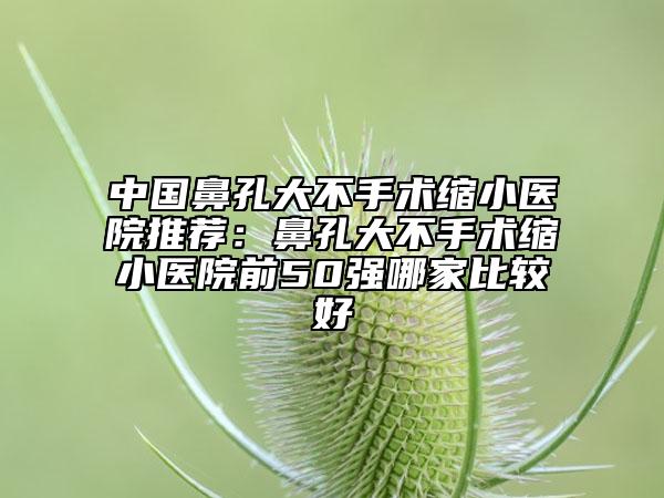 中國鼻孔大不手術(shù)縮小醫(yī)院推薦：鼻孔大不手術(shù)縮小醫(yī)院前50強哪家比較好