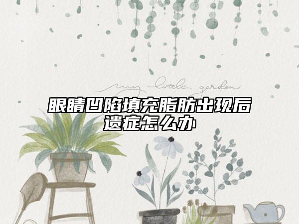 眼睛凹陷填充脂肪出現(xiàn)后遺癥怎么辦