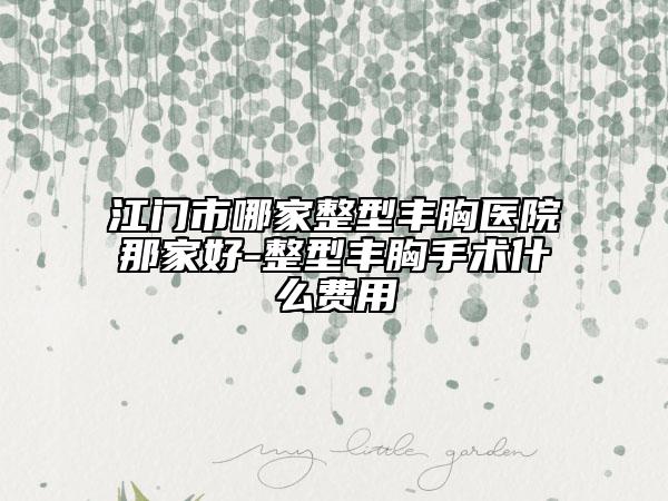 江門市哪家整型豐胸醫(yī)院那家好-整型豐胸手術(shù)什么費用