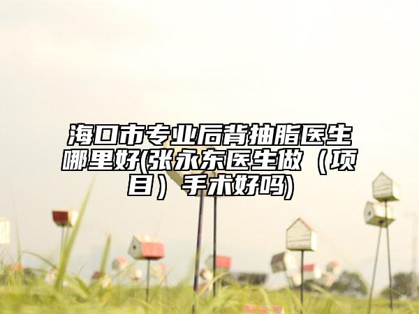 海口市專業(yè)后背抽脂醫(yī)生哪里好(張永東醫(yī)生做（項目）手術好嗎)