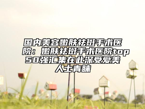 國內美容嫩膚祛斑手術醫(yī)院：嫩膚祛斑手術醫(yī)院top50強匯集在此深受愛美人士青睞