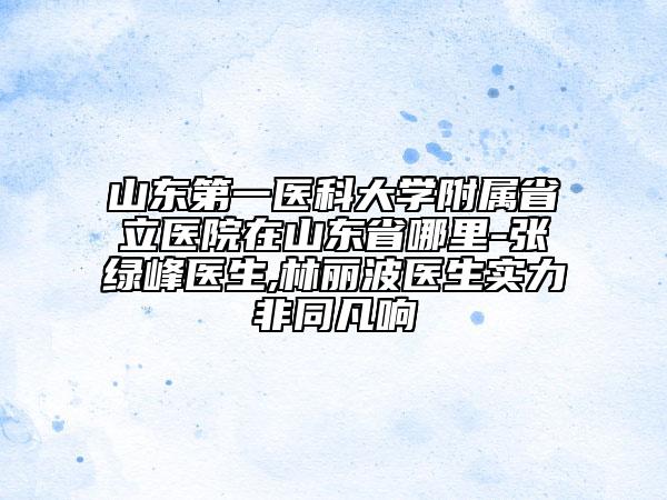 山東第一醫(yī)科大學(xué)附屬省立醫(yī)院在山東省哪里-張綠峰醫(yī)生,林麗波醫(yī)生實力非同凡響