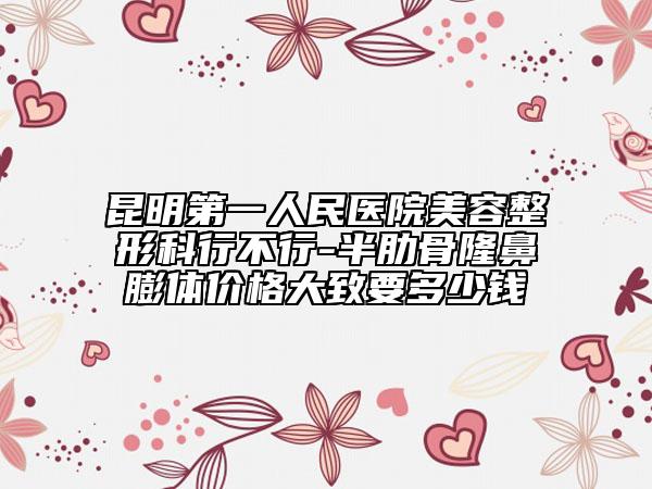 昆明第一人民醫(yī)院美容整形科行不行-半肋骨隆鼻膨體價(jià)格大致要多少錢(qián)