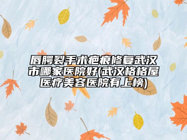 唇腭裂手術疤痕修復武漢市哪家醫(yī)院好(武漢格格屋醫(yī)療美容醫(yī)院有上榜)