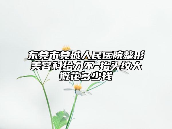 東莞市莞城人民醫(yī)院整形美容科給力不-抬頭紋大概花多少錢
