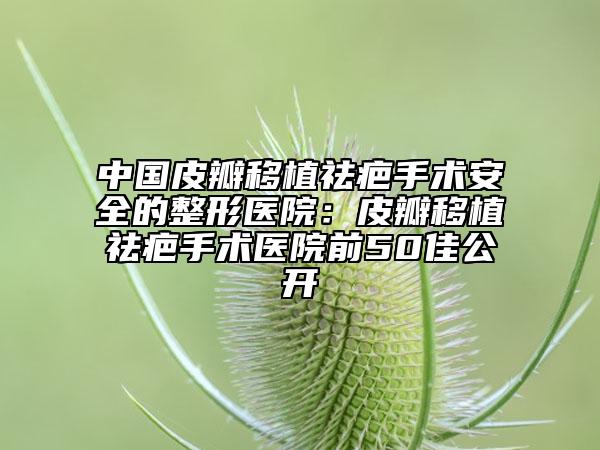 中國皮瓣移植祛疤手術(shù)安全的整形醫(yī)院：皮瓣移植祛疤手術(shù)醫(yī)院前50佳公開