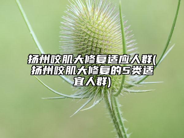 揚州咬肌大修復適應人群(揚州咬肌大修復的5類適宜人群)