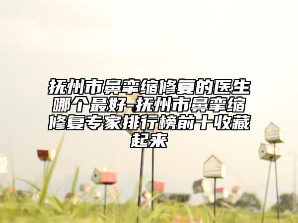 撫州市鼻攣縮修復(fù)的醫(yī)生哪個最好-撫州市鼻攣縮修復(fù)專家排行榜前十收藏起來