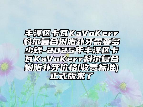 豐澤區(qū)卡瓦KaVoKerr科爾復(fù)合樹脂補(bǔ)牙需要多少錢-2025年豐澤區(qū)卡瓦KaVoKerr科爾復(fù)合樹脂補(bǔ)牙價(jià)格(收費(fèi)標(biāo)準(zhǔn))正式版來了