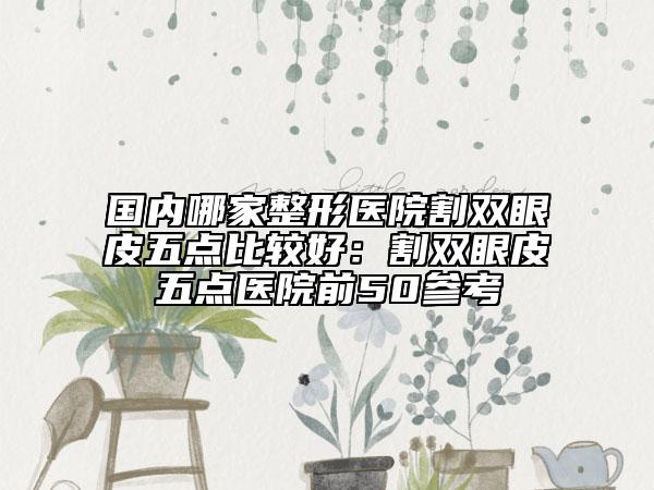 國內(nèi)哪家整形醫(yī)院割雙眼皮五點比較好：割雙眼皮五點醫(yī)院前50參考