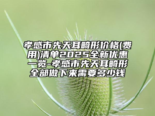孝感市先天耳畸形價格(費用)清單2025全新優(yōu)惠一覽-孝感市先天耳畸形全部做下來需要多少錢