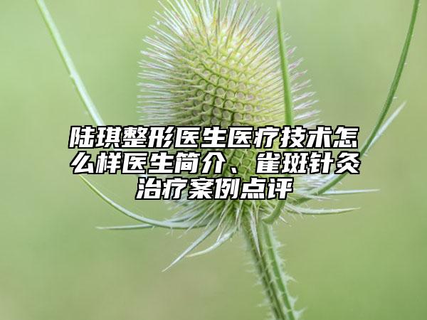 陸琪整形醫(yī)生醫(yī)療技術(shù)怎么樣醫(yī)生簡(jiǎn)介、雀斑針灸治療案例點(diǎn)評(píng)