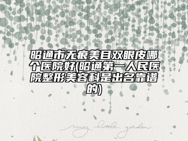 昭通市無痕美目雙眼皮哪個(gè)醫(yī)院好(昭通第一人民醫(yī)院整形美容科是出名靠譜的)