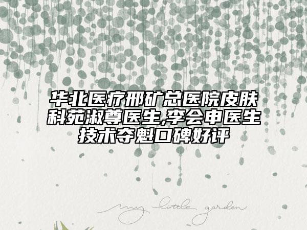 華北醫(yī)療邢礦總醫(yī)院皮膚科苑淑尊醫(yī)生,李會申醫(yī)生技術(shù)奪魁口碑好評