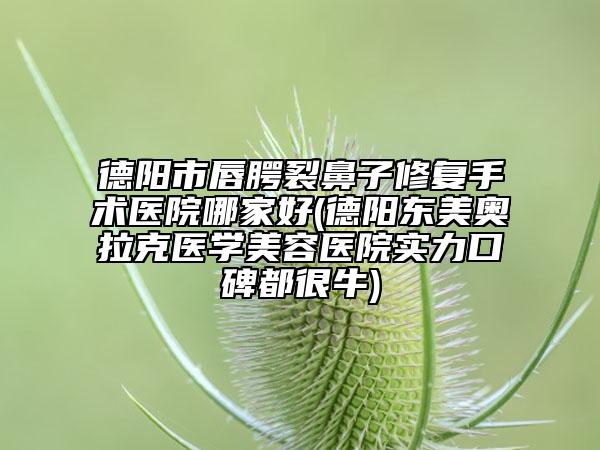 德陽市唇腭裂鼻子修復手術(shù)醫(yī)院哪家好(德陽東美奧拉克醫(yī)學美容醫(yī)院實力口碑都很牛)