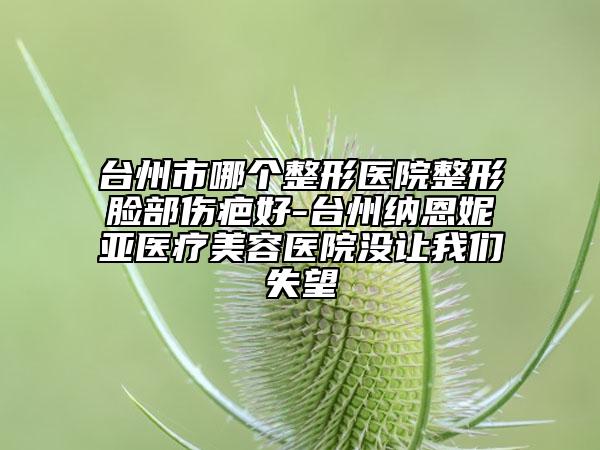 臺州市哪個整形醫(yī)院整形臉部傷疤好-臺州納恩妮亞醫(yī)療美容醫(yī)院沒讓我們失望