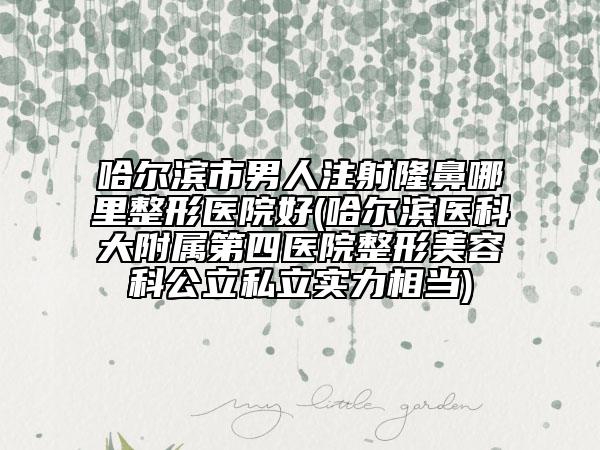 哈爾濱市男人注射隆鼻哪里整形醫(yī)院好(哈爾濱醫(yī)科大附屬第四醫(yī)院整形美容科公立私立實力相當)