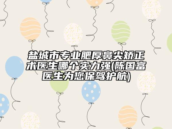鹽城市專業(yè)肥厚鼻尖矯正術(shù)醫(yī)生哪個實力強(陳國富醫(yī)生為您保駕護航)