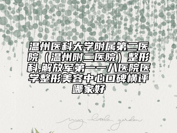 溫州醫(yī)科大學(xué)附屬第二醫(yī)院(溫州附二醫(yī)院)整形科,解放軍第一一八醫(yī)院醫(yī)學(xué)整形美容中心口碑橫評(píng)哪家好