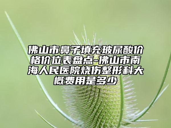 佛山市鼻子填充玻尿酸價格價位表盤點-佛山市南海人民醫(yī)院燒傷整形科大概費用是多少