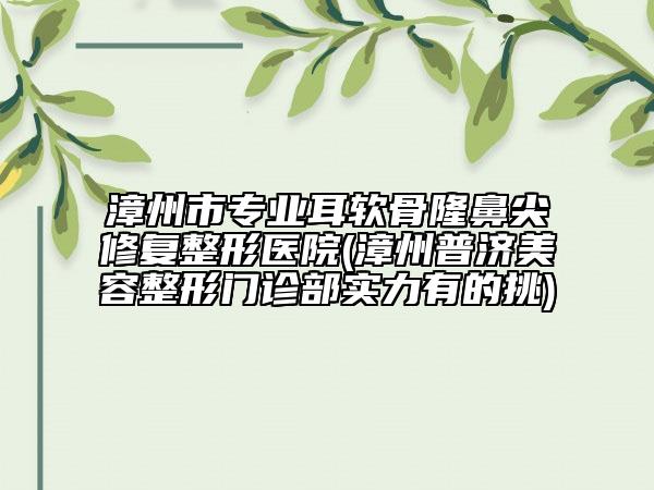 漳州市專業(yè)耳軟骨隆鼻尖修復(fù)整形醫(yī)院(漳州普濟(jì)美容整形門診部實(shí)力有的挑)