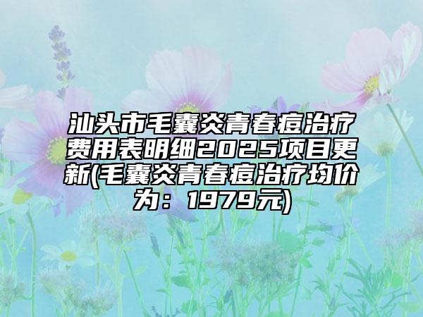 汕頭市毛囊炎青春痘治療費用表明細2025項目更新(毛囊炎青春痘治療均價為：1979元)