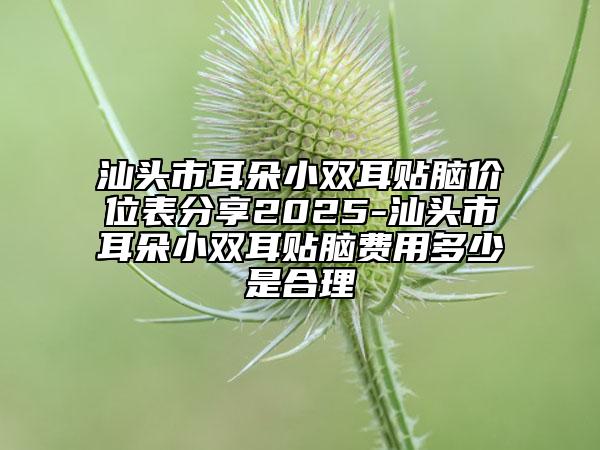 汕頭市耳朵小雙耳貼腦價位表分享2025-汕頭市耳朵小雙耳貼腦費用多少是合理