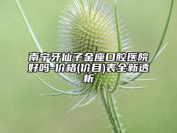 南寧牙仙子金座口腔醫(yī)院好嗎-價格(價目)表全新透析
