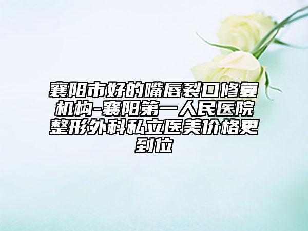 襄陽市好的嘴唇裂口修復(fù)機構(gòu)-襄陽第一人民醫(yī)院整形外科私立醫(yī)美價格更到位