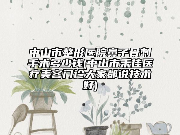 中山市整形醫(yī)院鼻子骨刺手術多少錢(中山市禾佳醫(yī)療美容門診大家都說技術好)