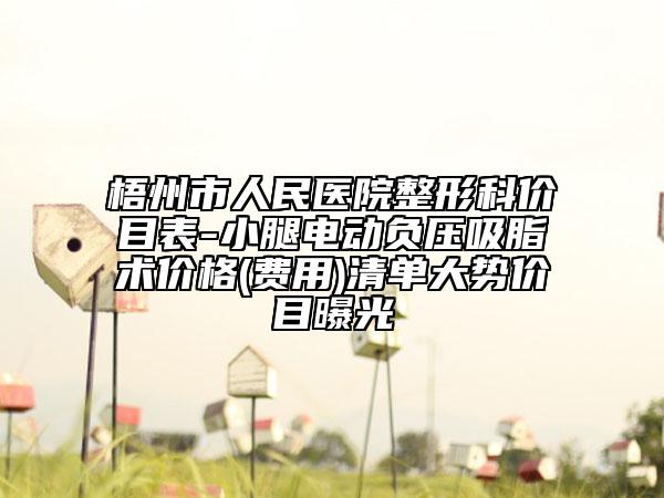 梧州市人民醫(yī)院整形科價目表-小腿電動負壓吸脂術價格(費用)清單大勢價目曝光